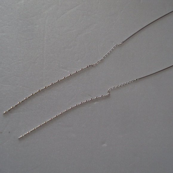 Twist sterling silver earrings 5" long POS150 - Picture 3 of 3